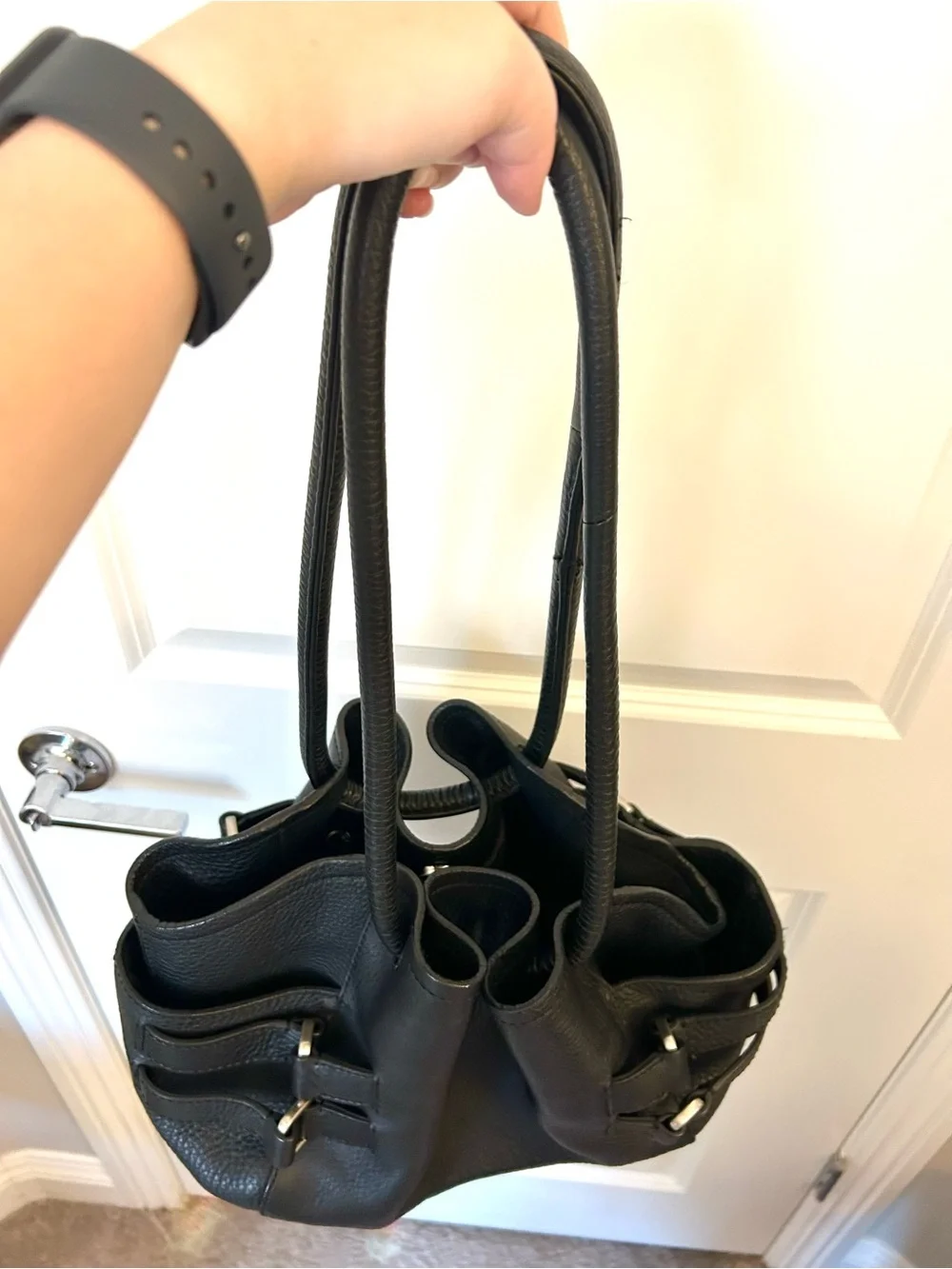 Cole Haan Leather Black Purse | Village Hobo Shoulder Bag